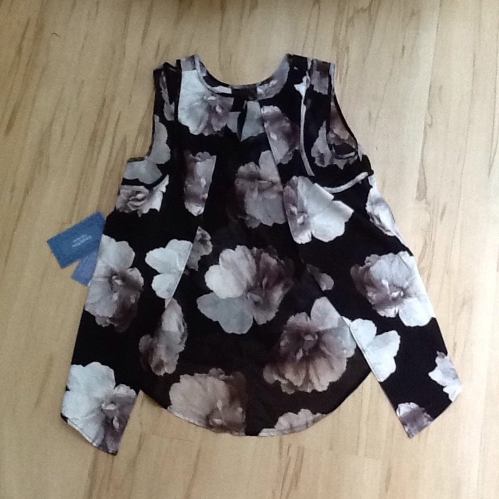 Vera Wang Floral Cold Shoulder Career Blouse NWT - Picture 3 of 9